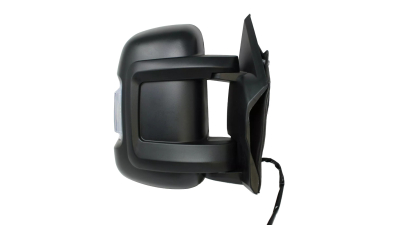 Oglinda exterioara Citroen Jumper, Fiat Ducato (250), Peugeot Boxer, 09.2006-prezent, Dreapta, Crom, manuala, Fara incalzire, carcasa neagra, Convex, View Max, Model Scurt, mufa cu 8 gauri/ 2 pini, cu semnalizare 577052-M
