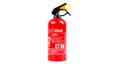 Extinctor auto 1Kg fara ceas , Stingator omologat EU ( ISO 9001 , PED 2014/68/UE ) , tip GP-1B C