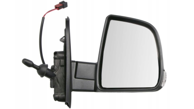 Oglinda usa exterioara FIAT DOBLO (263), 01.2015-, View Max, partea dreapta, regl. manuala; carcasa grunduita; sticla convexa; Senzor de temperatura; 8 gauri / 4 pini; cu semnalizare