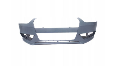 Bara fata Audi A4/S4 (B8), 11.2011-, grunduita, cu gauri pentru spalatoare faruri,cu gauri pentru senzori de asistenta la parcare, 8K0807065DGRU