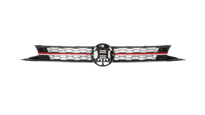 Grila masca radiator VW Polo, 09.2017-, Gti, Fata, cu banda rosie; negru, Aftermarket