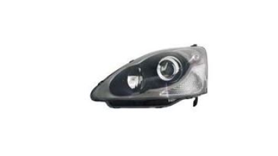 Far Honda Civic Hatchback 01.2004-09.2005 TYC partea Dreapta cu bec H1+HB3, culoare rama gri