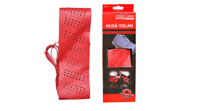 Husa volan cu snur Rosie, material cauciucat, diametru 37-39cm