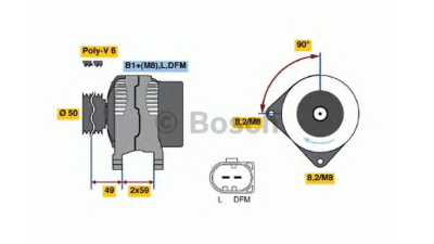 Alternator la schimb (10251834) BOSCH 0124325013 Seat Cordoba (6L2) Fabia Combi (6Y5) Inca (6K9) Fabia Fabia (6Y2) Ibiza 5 Sportcoupe (6J1, 6P1) Ibiza 5 (6J5, 6P5) Fabia Praktik Fabia Limuzina (6Y3) R