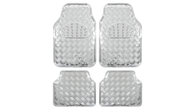 Covorase auto imitatie aluminiu Silver, model universal 4buc