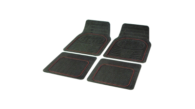 Covorase auto din cauciuc Carpoint universale cu dunga rosie, 4 buc.