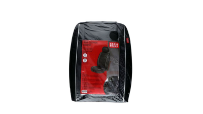 Husa protectie scaun Madrid Carpoint, 1 bucata, fixare benzi elastice, sezut 50x50, spatar 50x88cm incluzand tetiera, cu dunga rosie