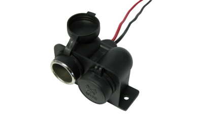 Priza auto dubla Carpoint 12-24V max. 15A suplimentara cu cablu de 15cm., 1 buc.