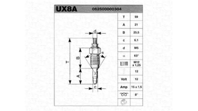 Bujie incandescenta  MAGNETI MARELLI Skoda Fabia Limuzina (6Y3) Passat (3B2) Felicia 1 (6U1) Felicia 1 Combi (6U5) Felicia 2 (6U1) Felicia 2 Combi (6U5) 240 (P242, P244) 240 Kombi (P245) 440 K (445)