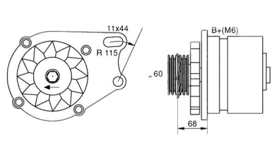 Alternator (fara piesa veche la schimb)  MAGNETI MARELLI Fiat Punto (176) Doblo (119) Doblo Cargo (223) Multipla (186) Punto Cabriolet (176C) Strada (178E) Y (840A)