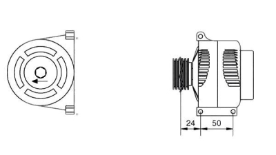 Alternator (fara piesa veche la schimb)  MAGNETI MARELLI Lancia Musa (350) Ypsilon (843) Ka (Ru8) Panda (169) Idea
