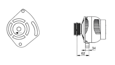 Alternator (fara piesa veche la schimb)  MAGNETI MARELLI Fiat Doblo Caroserie Inchisa/Combi (263) Linea (323) Punto / Grande Punto (199) Punto Evo (199) Bravo 2 (198) 500 C 500 Doblo Microbus (152, 2