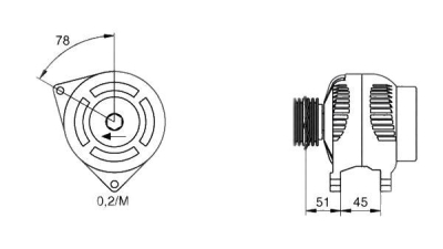 Alternator (fara piesa veche la schimb)  MAGNETI MARELLI Peugeot 307 Sw (3H) 307 Cc (3B) 206 Hatchback (2A/C) 206 Cc (2D) 206 Sw (2E/K) 1007 (Km) 307 (3A/C) C4 Cupe (La) 207 (Wa, Wc) 207 Sw (Wk) C3 1 