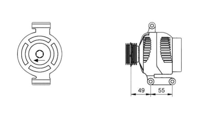 Alternator (fara piesa veche la schimb)  MAGNETI MARELLI Opel Agila (B) (H08) Meriva Corsa D Agila (A) (H00)