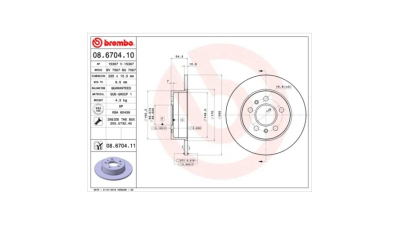 Disc frana Renault Avantime, Espace, Seat Arosa, Vw Polo, Peugeot 406, BREMBO