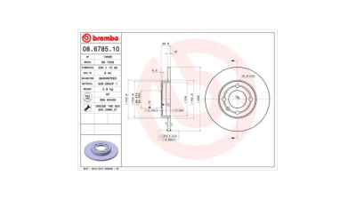 Set discuri frana Seat Arosa (6h), 05.1997-06.2004; Volkswagen Polo (6n1), 10.1994-10.1999, Polo Van Box / Liftback (6n1), 09.1994-12.1999, parte montare Fata, BREMBO 08.6785.10