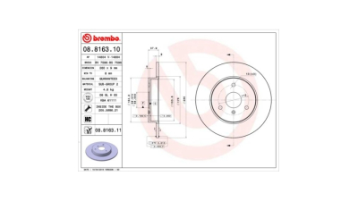 Disc frana Smart Roadster Coupe (452), 04.2003-11.2005, BREMBO