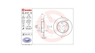 Disc frana Honda Civic Viii Hatchback (Fn, Fk), 09.2005-, BREMBO