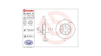 Disc frana Alfa Romeo Mito, 09.2008-, BREMBO