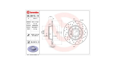 Disc frana Audi A1, 05.2010-, A3 2012-, Tt, Seat Altea, Ateca, Leon, Skoda Octavia, Superb, Yeti, Vw Beetle, Caddy 3, Eos, Vw Jetta, Touran, BREMBO