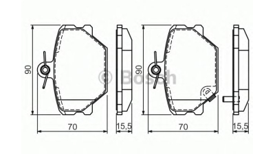 Set placute frana BOSCH 0986424471 fata Smart Fortwo Cupe (451) Fortwo Cabrio (451) Fortwo Cupe (450) Roadster (452) Roadster Cupe (452) City-Coupe (450) Cabrio (450) Fortwo Cabrio (450) Crossblade (4