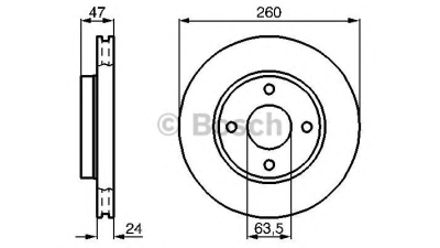 Disc frana BOSCH 0986478170 fata Ford Mondeo 2 (Bap)