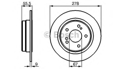 Disc frana BOSCH 0986478325 spate Mercedes-Benz E-Class Combi (S124) E-Class (W210) E-Class Cabriolet (A124) E-Class (W124) Clc-Class (Cl203) Clk (C208) Clk (C209) Limuzina (W124) Clk Cabriolet (A208)