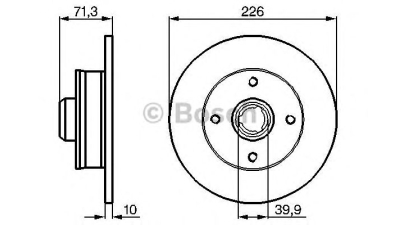 Disc frana BOSCH 0986478331 spate Vw Passat (3A2, 35I) Jetta 2 (19E, 1G2, 165) Passat Variant (32B) Passat Variant (3A5, 35I) Passat (32B) Vento (1H2) Polo Variant (6Kv5) Golf 4 Cabriolet (1E7) Scir