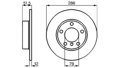 Disc frana BOSCH 0986478511 fata Bmw Z3 (E36) 3 Compact (E36) 3 (E36) 3 Cabriolet (E36) 3 Cupe (E36) 3 Touring (E36)
