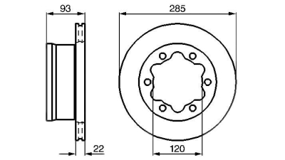 Disc frana BOSCH 0986478555 spate Mercedes-Benz Sprinter 4-T Platou / Sasiu (904) Lt 28-46 2 Caroserie (2Da, 2Dd, 2Dh) Vario Platou / Sasiu Vario Caroserie Inchisa/Combi Lt 28-46 2 Platou / Sasiu (2