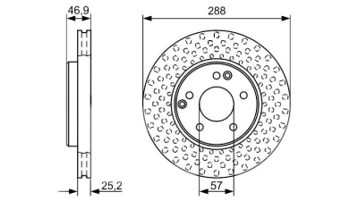 Disc frana BOSCH 0986478624 fata Mercedes-Benz Clk (C209) E-Class (W210) Clk Cabriolet (A208) Clk (C208) Clc-Class (Cl203) E-Class Combi (S210) Slk (R170) C-Class T-Model (S203) C-Class Cupe (Cl203) S