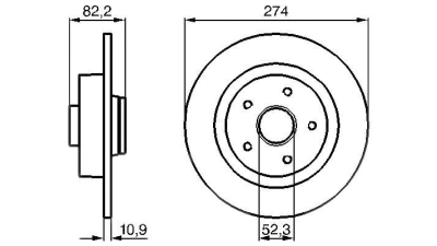 Disc frana BOSCH 0986478744 spate Renault Laguna 2 Grandtour (Kg0/1) Laguna 2 (Bg0/1)