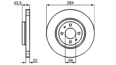 Disc frana BOSCH 0986478810 fata Lancia Delta 2 (836) Stilo Multi Wagon (192) Strada Pick-Up (578) Delta 1 (831Ab0) Thema Sw (834) Delta 3 (844) Lybra (839Ax) Stilo (192) Lybra Sw (839Bx) Idea Them