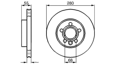 Disc frana BOSCH 0986478846 fata Vw Transporter 4 Caroserie (70Xa) Transporter 4 Platou / Sasiu (70Xd) Transporter 4 Bus (70Xb, 70Xc, 7Db, 7Dw)