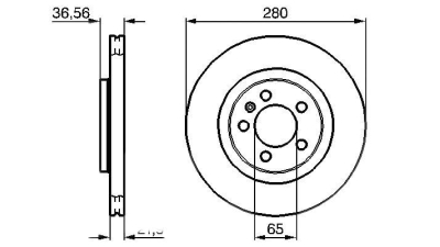 Disc frana BOSCH 0986478852 fata Vw Golf 4 (1J1) Bora Combi (1J6) Bora (1J2) New Beetle Cabriolet (1Y7) Golf 4 Variant (1J5) Golf 5 (1K1) New Beetle (9C1, 1C1) Octavia (1U2) Leon (1M1) Toledo 2 (1M