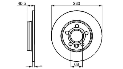 Disc frana BOSCH 0986478871 spate Vw Transporter 4 Caroserie (70Xa) Transporter 4 Platou / Sasiu (70Xd) Transporter 4 Bus (70Xb, 70Xc, 7Db, 7Dw)