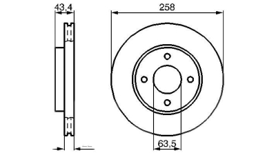 Disc frana BOSCH 0986478892 fata Ford Focus Combi (Dnw) Focus Limuzina (Dfw) Fusion (Ju) Puma (Ec) Fiesta 5 Van 2 (Dy) Street Ka (Rl2) Ka (Rb) Fiesta 4 (Ja, Jb) Fiesta 5 (Jh, Jd) Focus (Daw, Dbw) Fie