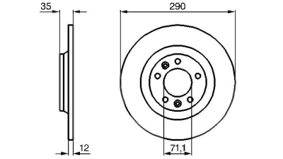 Disc frana BOSCH 0986479194 spate Citroen C5 3 Break (Td) 407 (6D) 407 Sw (6E) 508 Rcz 607 (9D, 9U) 508 Sw C5 3 (Rd) C5 2 Break (Re)