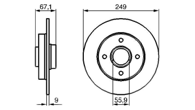Disc frana BOSCH 0986479219 spate Peugeot 307 Break (3E) 307 Cc (3B) 307 Sw (3H) 307 (3A/C) C4 1 (Lc) C4 Cupe (La)