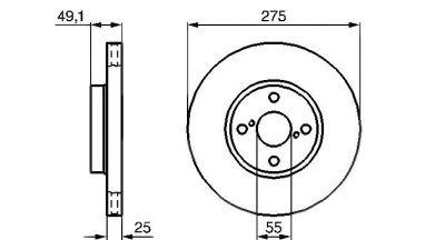 Disc frana BOSCH 0986479245 fata Toyota Corolla Verso (Zde12, Cde12) Corolla Combi (E12J, E12T) Corolla Limuzina (E12J, E12T) Corolla (Zze12, Nde12, Zde12)