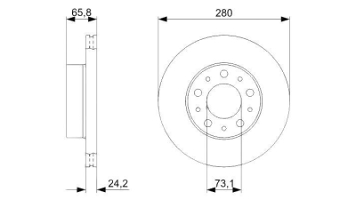 Disc frana BOSCH 0986479297 fata Fiat Ducato Caroserie (250) Ducato Platou / Sasiu (244) Ducato Platou / Sasiu (230) Ducato Platou / Sasiu (250) Ducato Caroserie (244) Boxer Bus Boxer Platou / Sasiu B