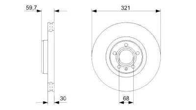 Disc frana BOSCH 0986479300 fata Audi A6 Avant (4F5, C6) A8 (4E) A6 (4F2, C6) A6 Allroad (4Fh, C6)