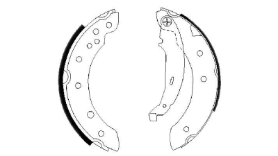 Set saboti frana BOSCH 0986487585 spate Peugeot 306 Cabriolet (7D, N3, N5) Zx Break (N2) 106 2 (1) 306 (7B, N3, N5) 306 Hatchback (7A, 7C, N3, N5) Logan (Ls) Sandero Laguna 1 (B56, 556) Logan 1 (Ls) 