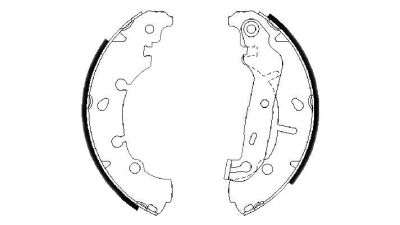 Set saboti frana BOSCH 0986487599 spate Ford Fusion (Ju) Puma (Ec) Fiesta Caroserie (Jv) Fiesta 4 (Ja, Jb) Street Ka (Rl2) 2 (Dy) Ka (Rb) Fiesta 5 Van Fiesta 5 (Jh, Jd)