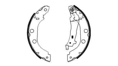 Set saboti frana BOSCH 0986487699 spate Renault Kangoo (Kc0/1) Kangoo Express (Fc0/1) Kubistar Caroserie (X80) Kubistar (X76) Primera (P11) Primera Hatchback (P11)