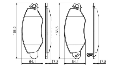 Set placute frana BOSCH 0986494037 fata Ford Transit Caroserie (Fa ) Transit Platou / Sasiu (Fm , Fn ) Transit Bus (Fd , Fb , Fs , Fz , Fc )