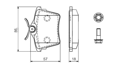 Set placute frana BOSCH 0986494095 spate Peugeot 407 (6D) C5 3 (Rd) C5 3 Break (Td) 407 Sw (6E) C5 2 Break (Re) 607 (9D, 9U) 407 Cupe (6C)