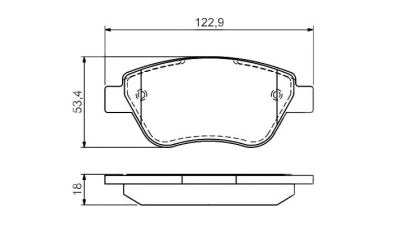 Set placute frana BOSCH 0986494132 fata Fiat Panda (169) Idea Panda Van (169) Doblo Cargo (223) Albea (178) 500 C (312) Doblo (119) Musa (350) 500 (312)