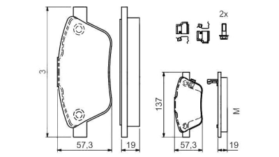 Set placute frana BOSCH 0986494157 fata Opel Corsa D Van Corsa D