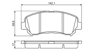 Set placute frana BOSCH 0986494244 fata Nissan Qashqai / Qashqai +2 (J10, Jj10) X-Trail (T31)